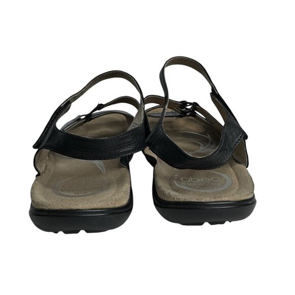 Abeo Brook Neutral Low Heel Leather Sandals in Black Womens Size 8N - Picture 4 of 11